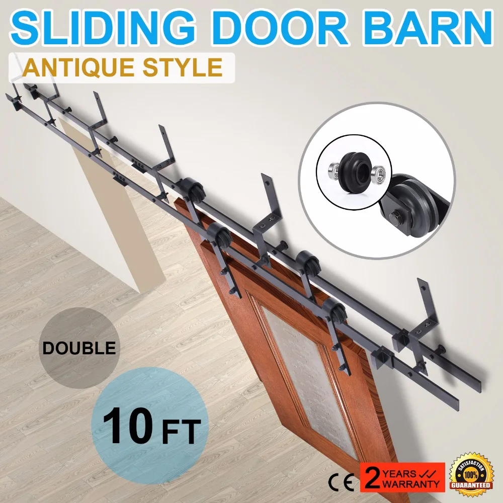 New 10 FT Black Modern Antique Style Sliding Barn Wood Door Hardware font b Closet b