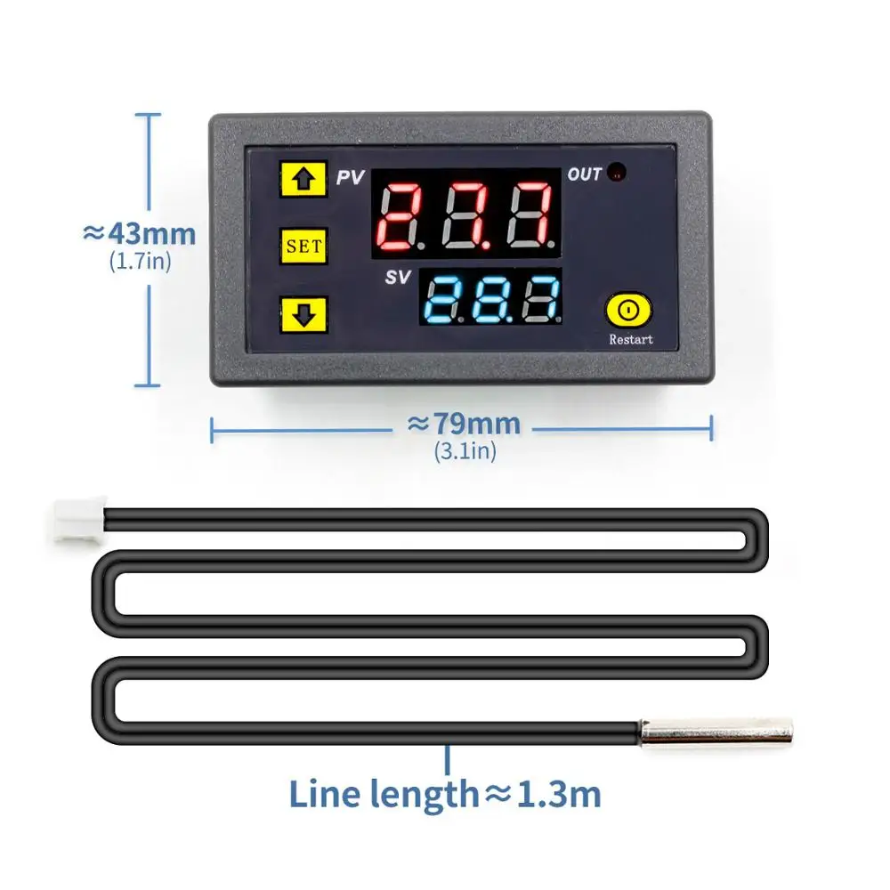 

DC 12V 24V 110V 220V AC 20A LED Digital Temperature Controller Thermostat Thermometer Temperature Control Switch Sensor Meter 4.