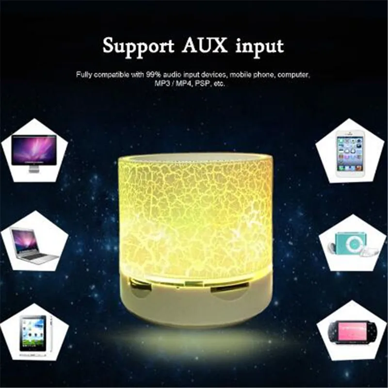 Portable Wireless Mini LED A9 Bluetooth Speaker Sound Box Subwoofer Speakers For Iphone Support TF SD Card PK BTS06 Q9 A9 S28 A5