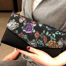 Новая сумка-клатч складной конверт сумка женская Цветы ручная дикая вечерние сумки женская сумка-мессенджер Прямая
