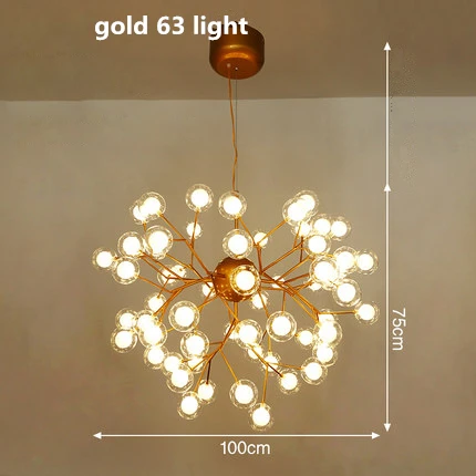 Современные двойные стеклянные абажуры G4 светодиодные подвесные лампы, подвесные светильники для гостиной, подвесные лампы - Цвет корпуса: gold 63 light