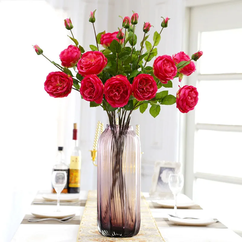 Compare Prices On French Garden Decor Online Ping Low 1pcs 2head High Grade French Rose Silk Artificial Flower For Wedding Decorative Arrangement Garden Decor Home 4 Colours