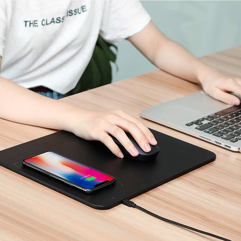 Phone Battery Charger Fast Charging Pu Waterproof Mousepad Mat For