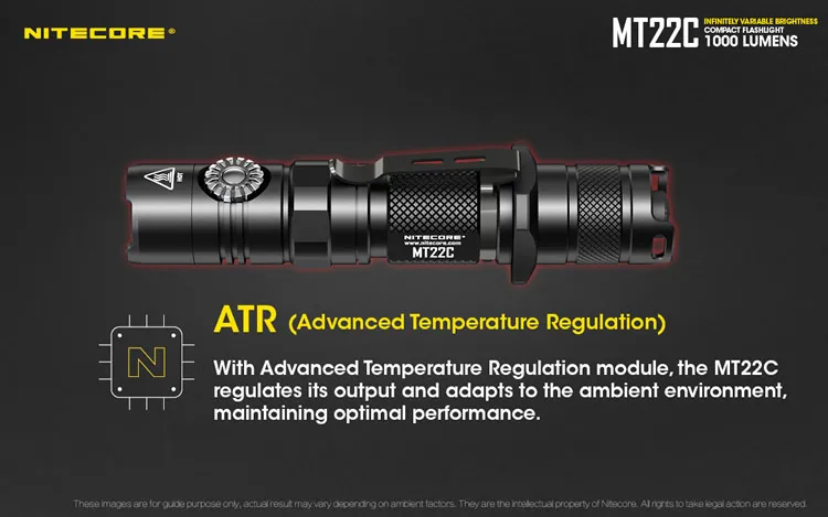 Скидка NITECORE MT22C Тактический поворотный переключатель 1000LMs светодиодный фонарик Открытый Поиск спасательный портативный литой фонарь