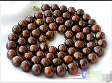 

HOT## Wholesale FREE SHIPPING >>> A++ 33" 14mm COFFEE FRESHWATER PEARL NECKLACE 14K GOLD