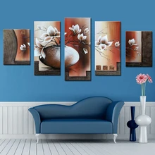 5 panels islamic african art beautiful flower in glass oil painting handmade 100% art picture hanging on the wall bascom african art in cultural perspective clot h