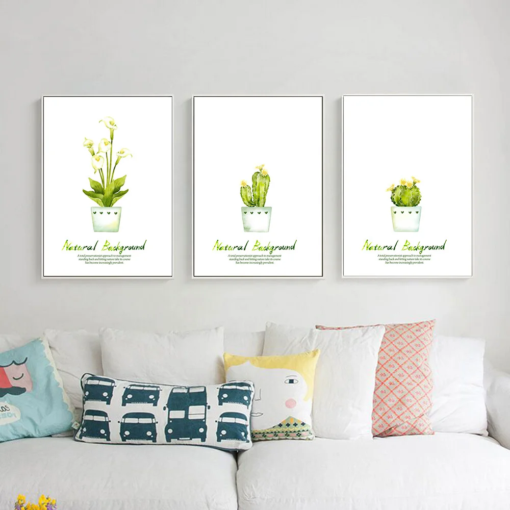 

Nordic Art Modern Minimalist Canvas Painting Cactus Plant Poster A4 Wall Picture Print Home Decoratoin Room Decor