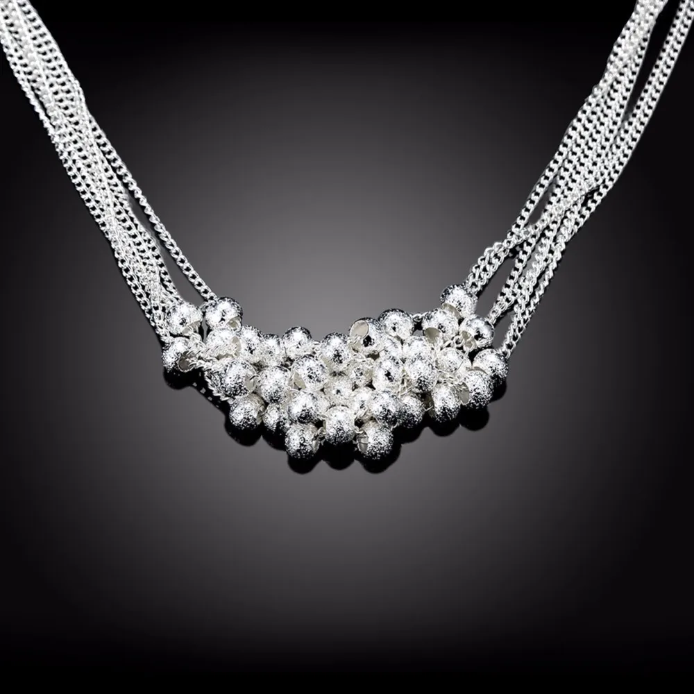 Women's Fashion Jewelry 925 sterling silver 18'' Six Rolo chain Charm