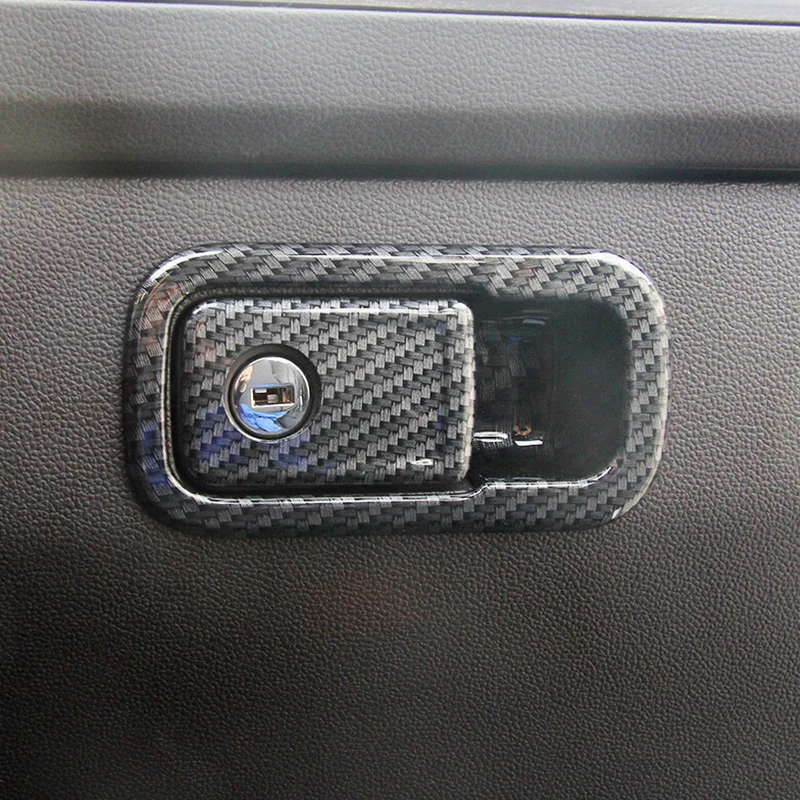 Для Tiguan mk2 ABS углеродного волокна накладка на сторону пассажира коробка ручки чаши Крышка Trim автомобильные Аксессуары Укладка 1 шт