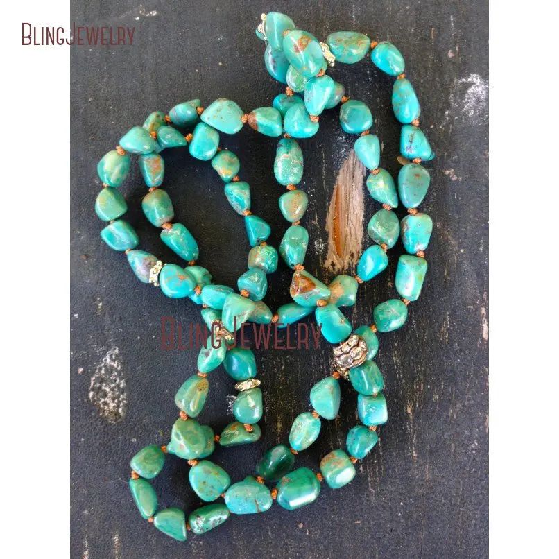 Женское Ожерелье с бусинами Howlite длинное бирюзовое ожерелье NM20613 | Украшения и