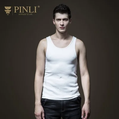 Фитнес Мужская майка продвижение Мужская рубашка Pinli Pin Li летний мужской чистый цвет круглый вырез тонкий жилет B182914540 - Цвет: see chart