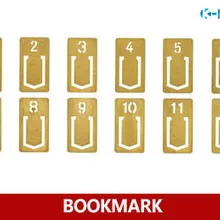 12 шт./компл., Винтаж латунь номера закладки для страницы маркировки