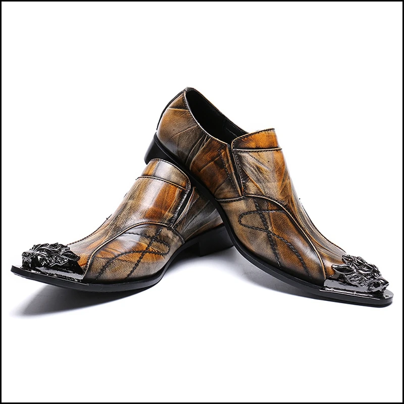 Винтаж металлическим наконечником острый носок человек формальная женская обувь из натуральной кожи монах ремни Для мужчин с рантом обувь для вечеринок SL498