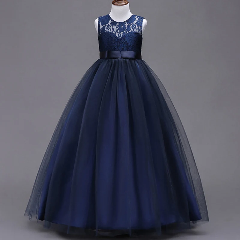 

2019 Evening long princess dress first communion dress girls flower wedding clothing kids ball gown baby fluffy elegant costume