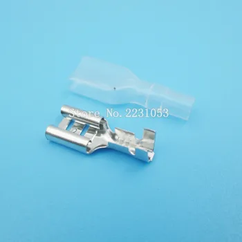 

200PCS/LOT 100Set 6.3mm Crimp Terminal Splice Female Spade Connector Splice With Case