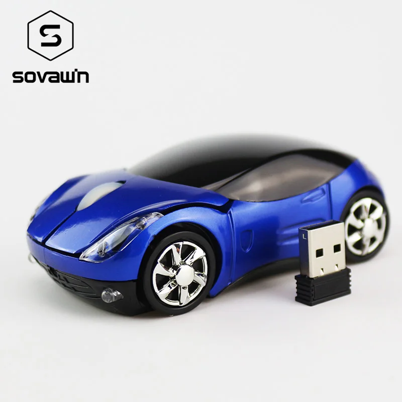 Sovawin 1200 dpi 2,4G Беспроводная мини-мышь в форме автомобиля USB оптическая мышь светодиодный свет для ПК ноутбука компьютера домашнего офиса использования