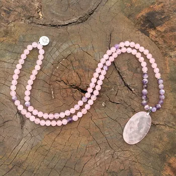 

8mm Amethyst ,JapaMala Necklace,Meditation Mala,Namaste Yoga Jewelry,Chakra Stones Mala,Buddhist Mala Prayer Bead,108 Mala Beads
