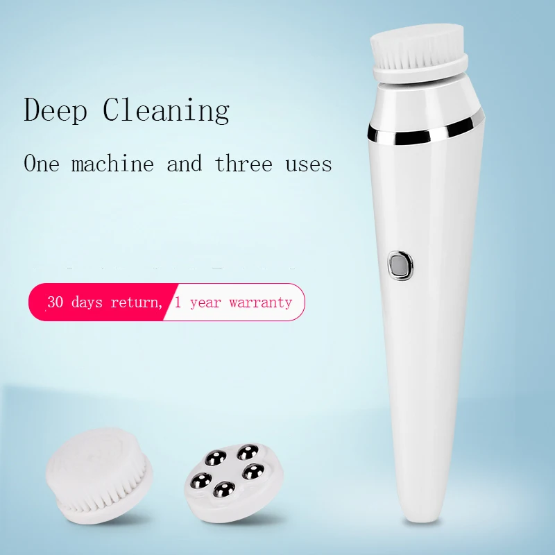 New Arrival Charged three-in-one Facial Cleaner Electric Cleaning Brush Pore Massager | Красота и здоровье