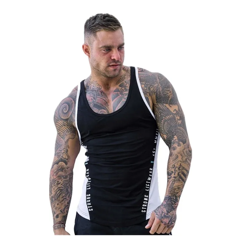 

The new cotton men's casual fashion running training sleeveless stitching vest is a hot seller in the summer of 2019 MLCRIYG