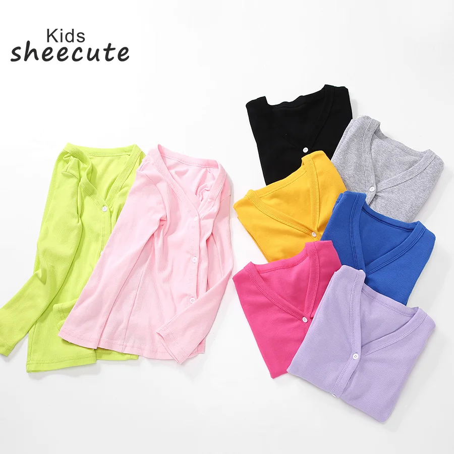 SheeCute Spring Autumn Baby Children Clothing Boys Girls Candy Color Knitted Cardigan Sweater SCH0286