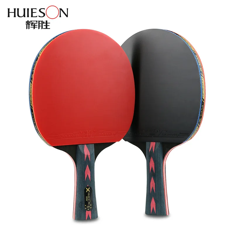 Huieson 2Pcs/Pair Carbon Fiber Table Tennis Racket Ping Pong Paddle Bat With Bag 