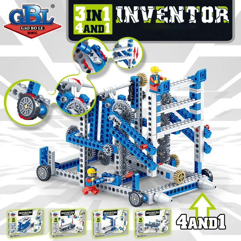 

3 IN 1 Technic Mechanical Engineering Inventor Set Model Learning DIY Building Blocks Small Brick Boys Toys