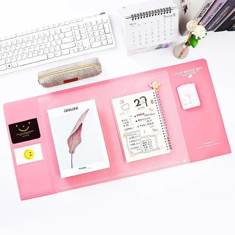 

Desk Mat Storage Bag Cute Multi-function Oversized Computer Pad Pvc Waterproof Pad Candy Color Mouse Pad Desk Set