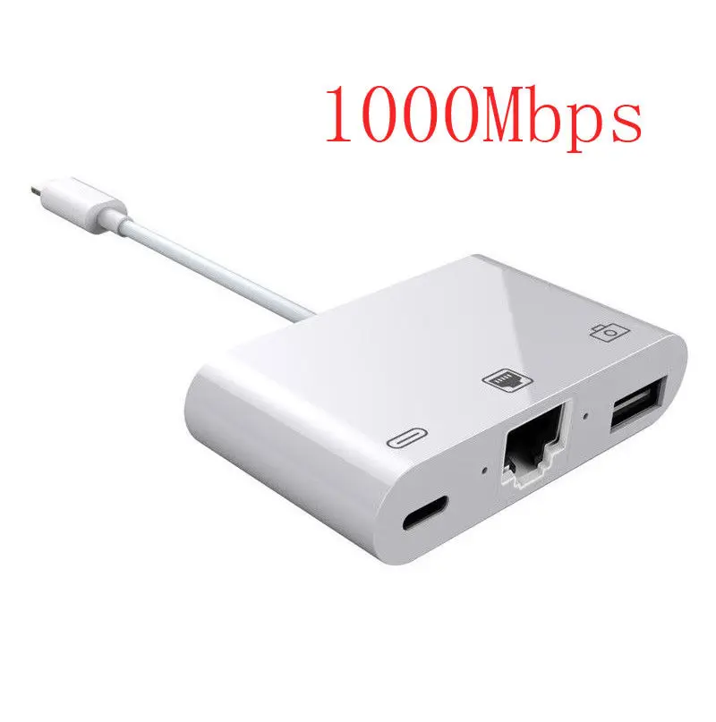 Charging USB Camera Kit Ethernet Adapter For iPhone XS MAX