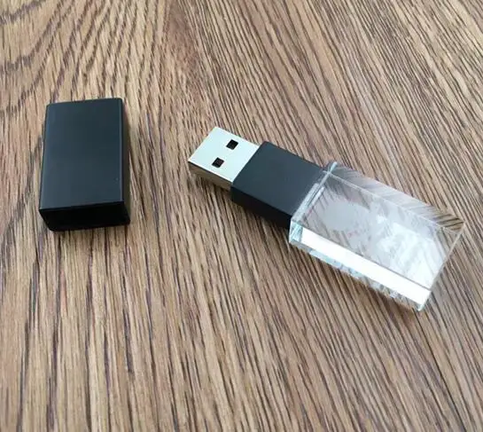 Пользовательский логотип черный белый кристалл USB 2,0 флэш-накопитель(без светодиодный светильник или фонарь - Цвет: black crystal usb