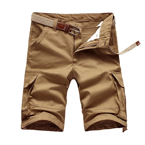 HOT 2019 Summer Cotton bermuda masculina overalls Cargo loose Solid Knee Length tactical Multi pocket short erkek homme