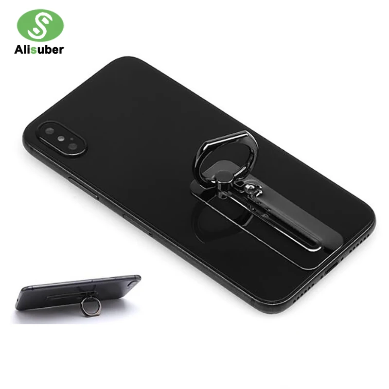 

Alisuber Phone Finger Ring Holder 360 Rotate Stainless Steel Finger Ring Holder Grip Adjustable Slide Rails Phone Stand Holder
