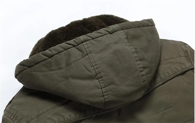 Covrlge Men Fashion Hooded Jacket Winter Plus Velvet Thickening Coats Male Warm Jackets Casual Outerwear Tactical MWJ123