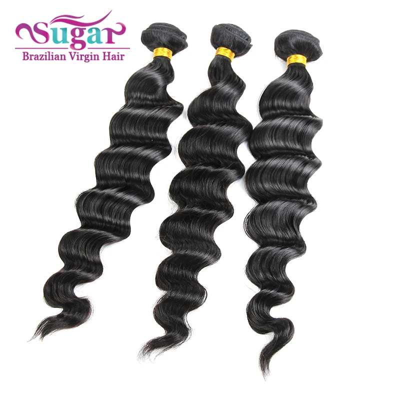 3Bundles Virgin Brazilian Loose Wave Hair 7A Unprocessed Sugar Virgin Hair Brazilian Virgin Hair Loose Wave Hair Weave Bundles