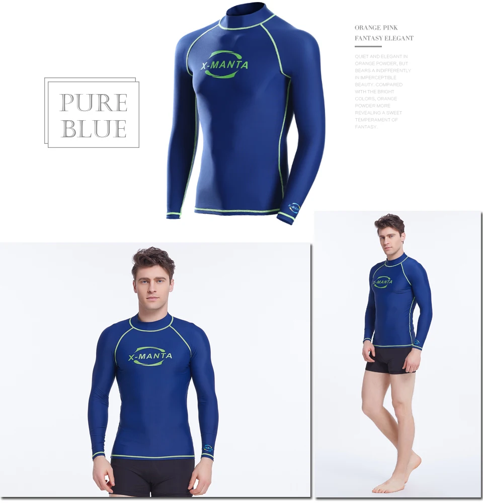 С длинным рукавом Upf 50+ рашгарды для мужчин Боди костюмы Подводное плавание дайвинг куртка кожа анти-УФ одежда серфинг спортивная одежда гидрокостюм