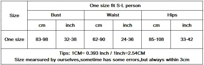 Size Chart updated