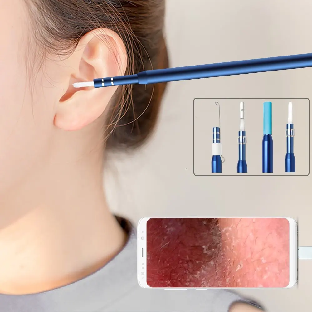 Ceny Otoskop kamera typu C 720P endoskop HD wizualna łopatka do uszu EarPick do czyszczenia uszu kamera OTG Android czyszczenie endoskop boroskop