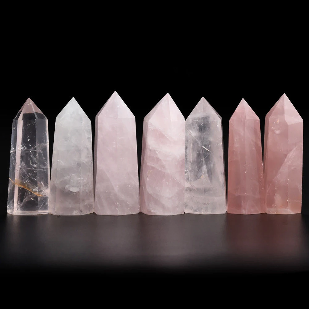 Натуральная флюоритовая, Хрустальная, розовая флюорит 50-60 мм, кварцевый кристалл, камень, точечный, исцеляющий, шестигранная палочка, лечебные камни
