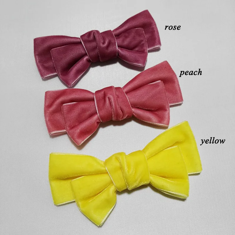 1 velvet bow hair clips