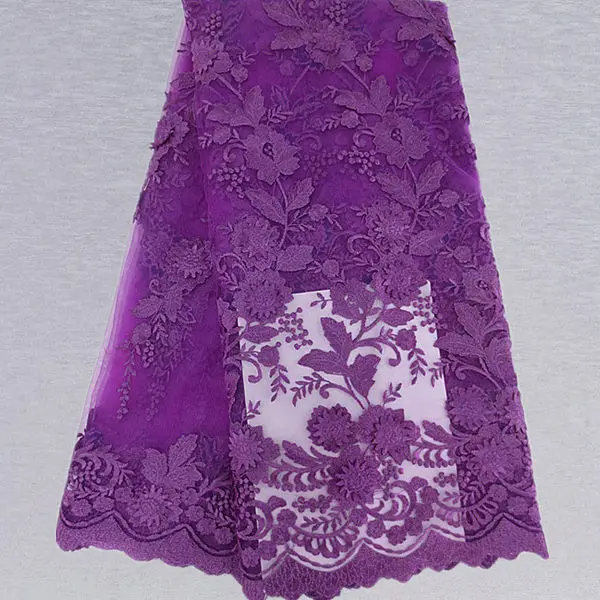 NTNL7 Polyester Materials African French laces with Plenty Royal blue