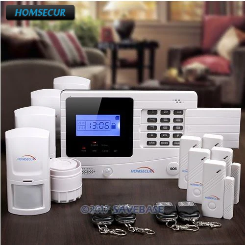 HOMSECUR Wireless wired GSM Home Security font b Alarm b font System PIR Sensor Door Sensor