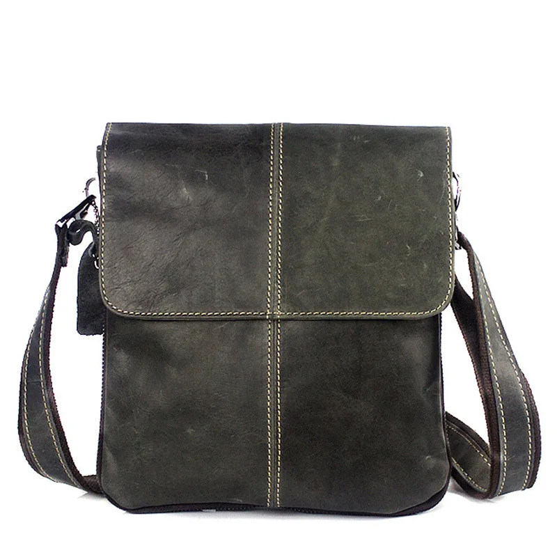 

22cm*26cm*5.5cm 2019 Men Vintage Luxury Brand Design Genuine Leather Crossbody Messenger Shoulder Bag