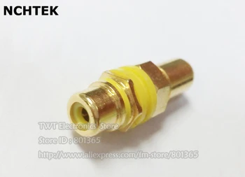 

NCHTEK RCA Female to Female Feed through Panel Mount Connectors , Yellow Ring, Gold , Free shipping/10PCS