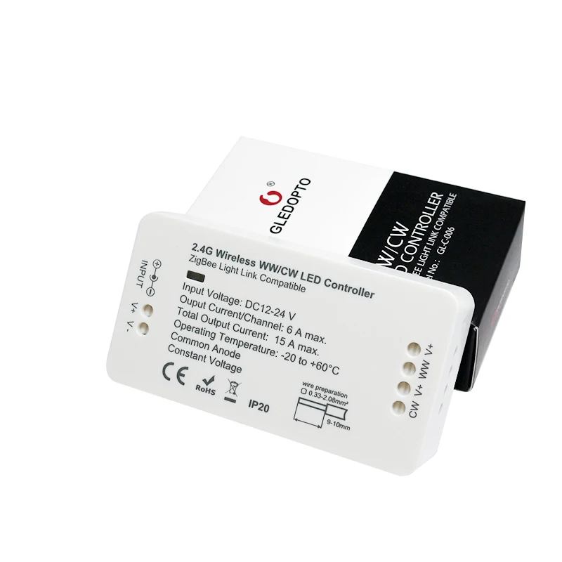 Светодиодный RGB контроллер Zigbee CCT WW/CW светодиодный постоянный ток 12 В 24 полос ZLL