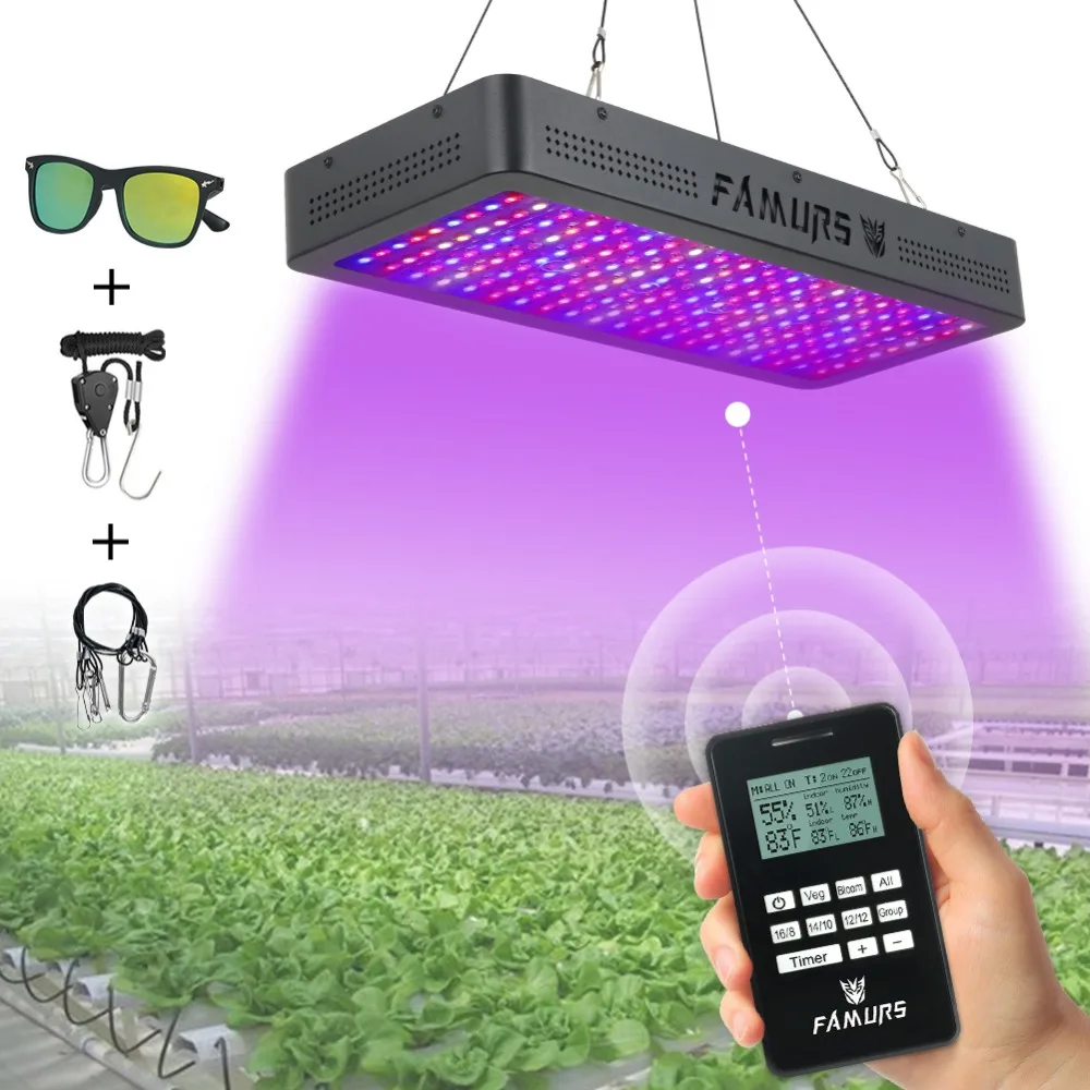 

Famurs Full Spectrum led grow light 2000W Veg/Bloom Timer Group control phyto lamp for flower seedings grow box lamp for plants