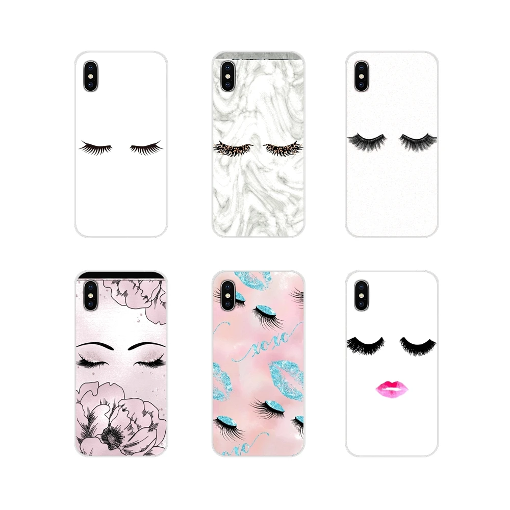 

eyelash Pattern Girls Makeup For Xiaomi Mi6 A1 5X 6X Redmi Note 5 5A 4X 4A 4 3 Plus Pro pocophone F1 Transparent TPU Case Covers
