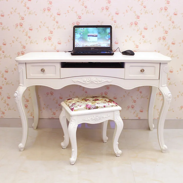 French Fashion European Wood Desk Student Desktop Computer