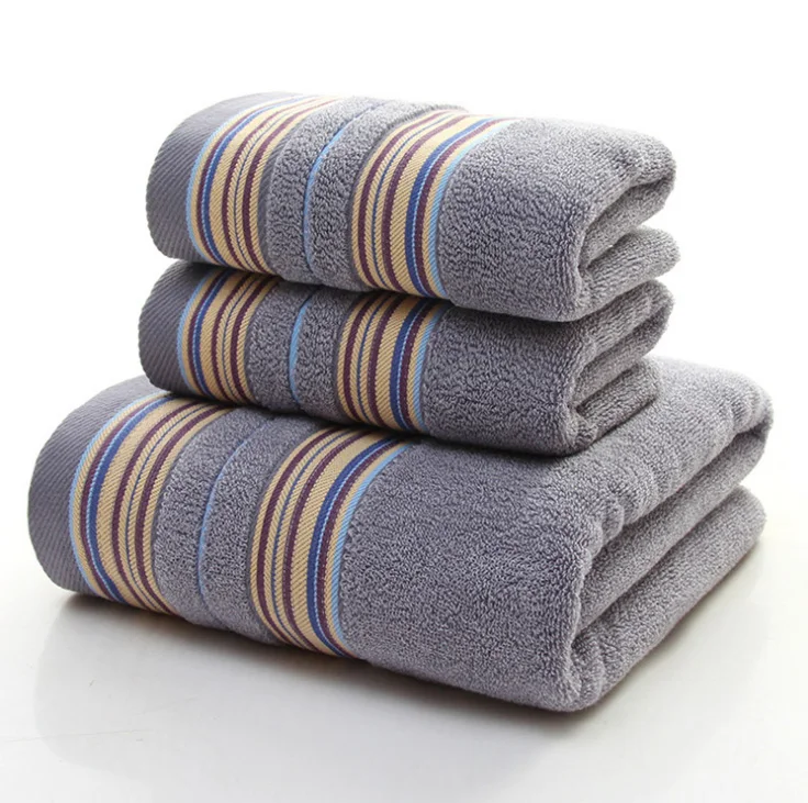 Luxury Dark Color Thicker Towel Set 3Pcs/Lot 1*Bath Towel 2*Face Towels