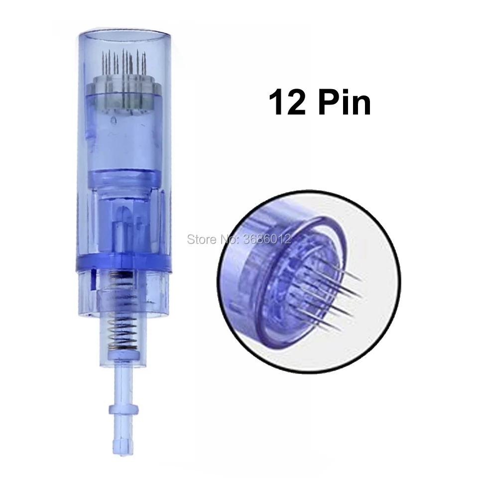 10 шт./лот штык Милая длинная сине-12 контактный микро иглы картриджи с микроиглами для электрических д-р Дерма ручка A1 наконечники для тату