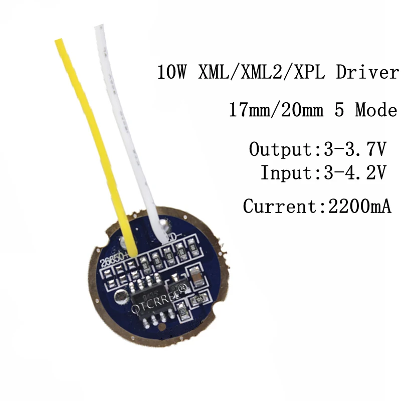 5 шт. cree xml светодиодный xml2 светодиодный T6 U2 драйвер 17 мм 2,7-4,2 в 2A 5-режим Светодиодный драйвер для CREE XML светодиодный излучатель