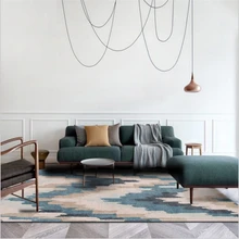 Коврик для гостиной, скандинавский Асимметричный волнистый синий бежевый ковер, коврик для журнального столика, коврик для детской комнаты, Противоскользящий коврик